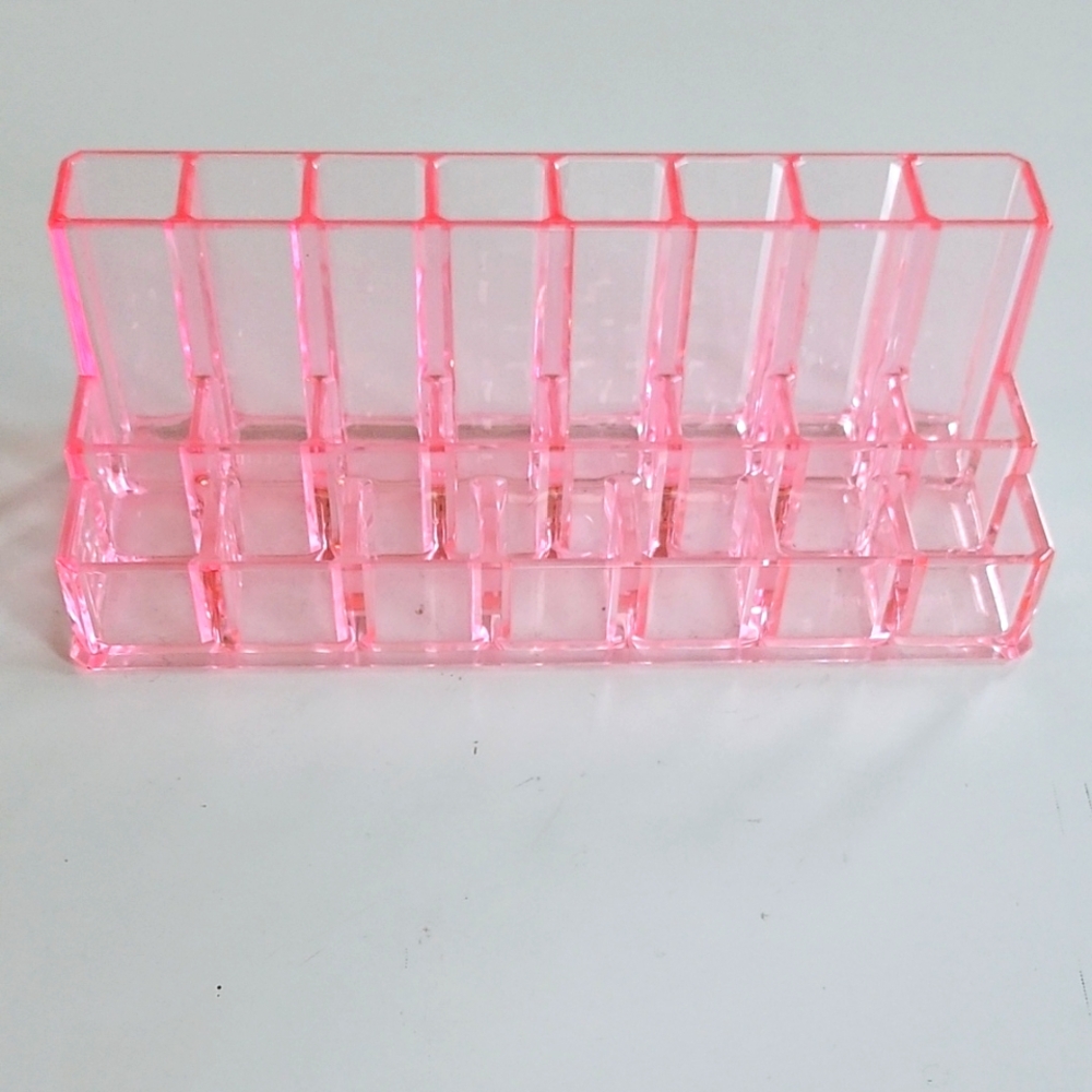 Pink Acrylic Lipstick Organizer
